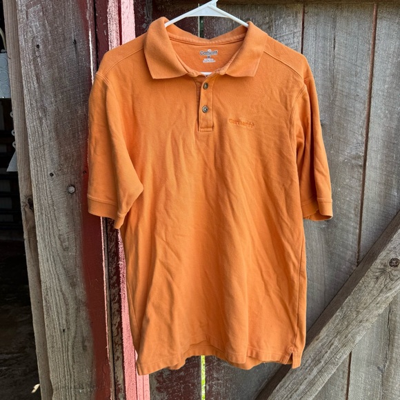 Carhartt Men's Orange Short Sleeve Cotton Polo Shirt - Picture 1 of 2